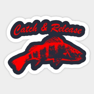 Catch and Release Series, Perch, Red color Sticker